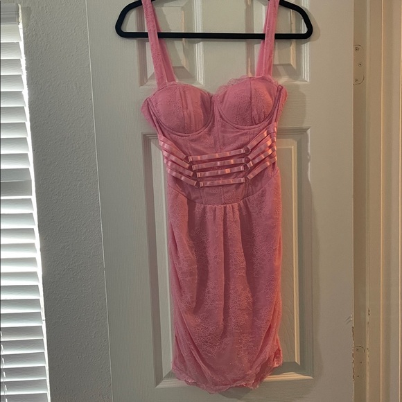 Fashion Nova Pink Lace Mini Dress - Picture 2 of 7